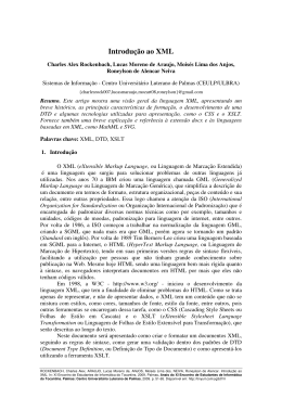 Introdu&ccedil;&atilde;o ao XML - Centro Universit&aacute;rio Luterano de Palmas