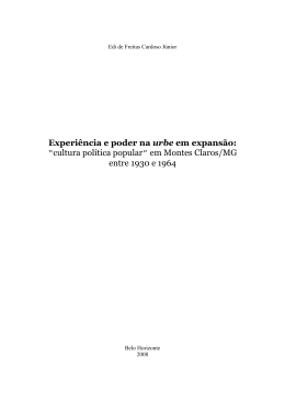 &ldquo;cultura pol&iacute;tica popular&rdquo; em Montes Claros/MG entre 1930 e 1964