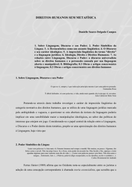 DIREITOS HUMANOS SEM METAF&Iacute;SICA