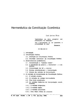 Hermen&ecirc;utica da Constitui&ccedil;&atilde;o Econ&ocirc;mica