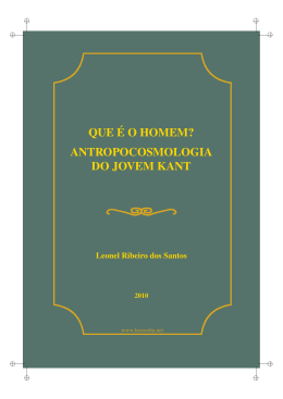 Antropocosmologia do Jovem Kant