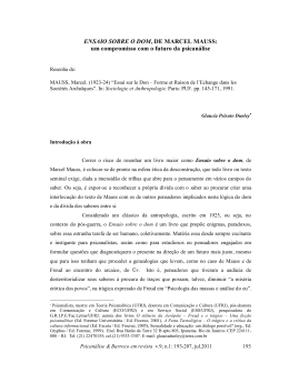 ENSAIO SOBRE O DOM, DE MARCEL MAUSS