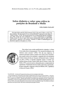 Sobre dinheiro e valor: uma crítica às