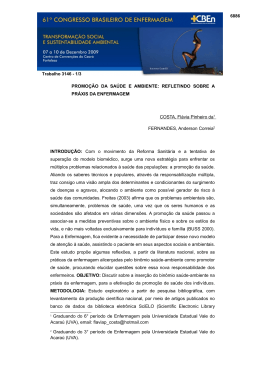 promo&ccedil;&atilde;o da sa&uacute;de e ambiente