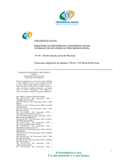 PREVID&Ecirc;NCIA SOCIAL MINIST&Eacute;RIO DA PREVID&Ecirc;NCIA E