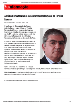 Antonio Govas fala sobre Desenvolvimento Regional na Tert&uacute;lia