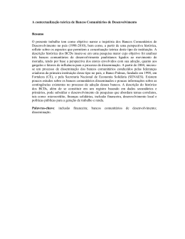 A contextualiza&ccedil;&atilde;o te&oacute;rica de Bancos Comunit&aacute;rios de