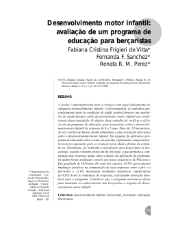 Desenvolvimento motor infantil: avalia&ccedil;&atilde;o de um programa