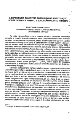 A experiência do Centro Brasileiro de Investigação sobre