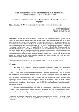 IV SEMINARIO INTERNACIONAL SOBRE DESENVOLVIMENTO