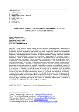 a pesquisa de demanda como meio extencionista para a pr&aacute;tica do