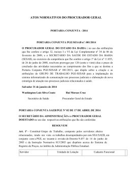 Portarias Relevantes 2014 - PGE - Procuradoria Geral do Estado da