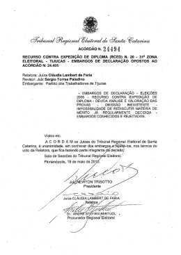Acórdão n. 24.494 - Tribunal Regional Eleitoral de Santa Catarina