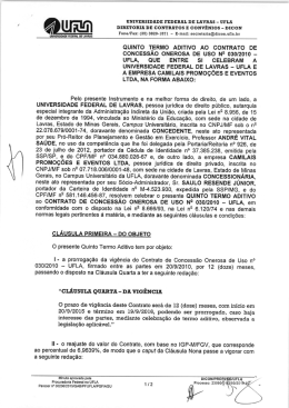 QUINTO TERMO ADITIVO AO CONTRATO DE