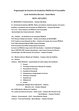 Programa&ccedil;&atilde;o do Encontro de Estudantes PROEJA do IF Farroupilha