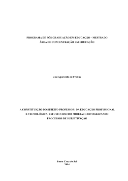 A constitui&ccedil;&atilde;o do sujeito professor da educa&ccedil;&atilde;o