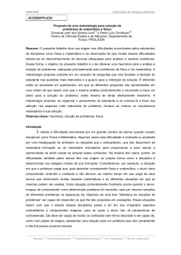Proposta de uma metodologia para solu&ccedil;&atilde;o de problemas