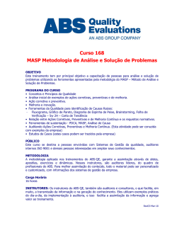 Curso 168 MASP Metodologia de Análise e Solução de Problemas