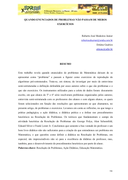 QUANDO ENUNCIADOS DE PROBLEMAS N&Atilde;O PASSAM DE