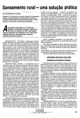 Saneamento rural- uma solu&ccedil;&atilde;o pr&aacute;tica