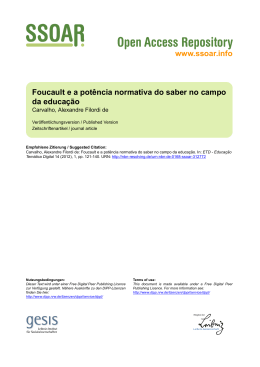 Foucault e a pot&ecirc;ncia normativa do saber no campo da educa&ccedil;&atilde;o