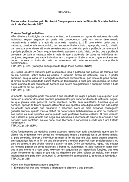 Excertos Spinoza aula de 11 de Outubro 2007