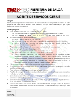 PREFEITURA DE SALO&Aacute; AGENTE DE SERVI&Ccedil;OS GERAIS