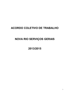 acordo coletivo de trabalho nova rio servi&ccedil;os gerais 2013/2015