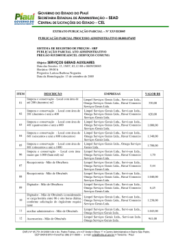 SERVI&Ccedil;OS GERAIS AUXILIARES. - Central de Licita&ccedil;&otilde;es