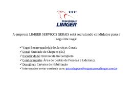 A empresa LIMGER SERVIÇOS GERAIS está recrutando