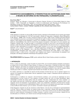 DIAGN&Oacute;STICO SOCIOAMBIENTAL E PERSPECTIVAS DE