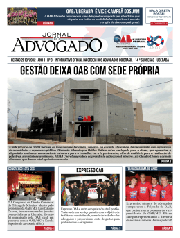 Gest&atilde;o deixa OAB com sede pr&oacute;pria - OAB - Uberaba