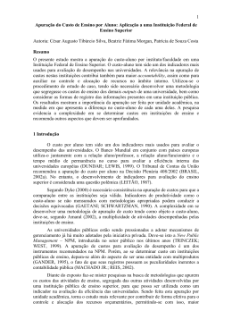 1 Apura&ccedil;&atilde;o do Custo de Ensino por Aluno: Aplica&ccedil;&atilde;o a