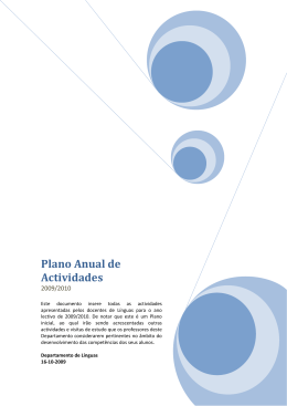 Proposta das actividades