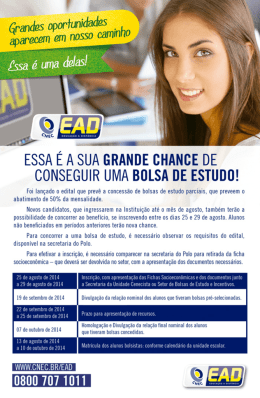 essa &eacute; a sua grande change de conseguir uma bolsa de estudo!