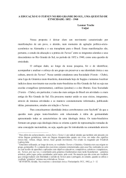 A EDUCA&Ccedil;&Atilde;O E O TURNEN NO RIO GRANDE DO SUL, UMA