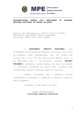 sergio luiz silva passos. - Procuradoria Regional Eleitoral na Bahia