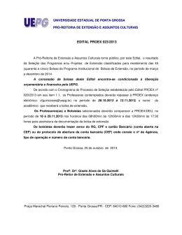 edital n&ordm; 023/13 &ndash; proex - Universidade Estadual de Ponta Grossa