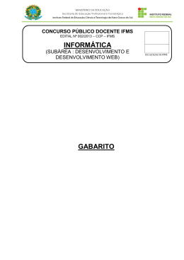 Gabarito - Informática/Desenvolvimento Web - 11/10/2013