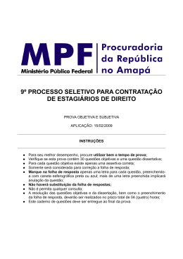 Prova 2009/01 - Ministério Público Federal