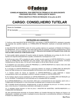PROVA CONSELHEIRO TUTELAR