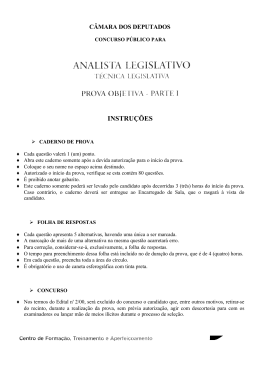 INSTRU&Ccedil;&Otilde;ES - C&acirc;mara dos Deputados