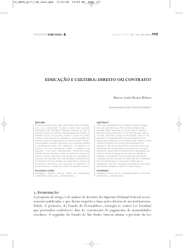 educa&ccedil;&atilde;o e cultura: direito ou contrato?