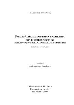 uma análise da doutrina brasileira dos direitos sociais