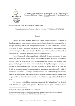 XII Sal&atilde;o de Inicia&ccedil;&atilde;o Cient&iacute;fica PUCRS A Judicializa&ccedil;&atilde;o dos