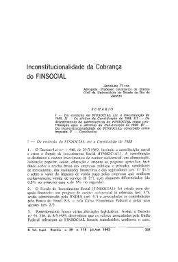 Inconstitucionalidade da Cobran&ccedil;a do FINSOCIAL