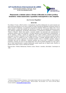 Retomando o debate sobre o Direito &agrave; Moradia na ordem jur&iacute;dica