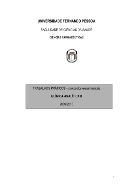 qu&iacute;mica anal&iacute;tica ii - Universidade Fernando Pessoa