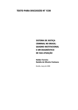 Quadro Institucional e um diagn&oacute;stico de sua atua&ccedil;&atilde;o