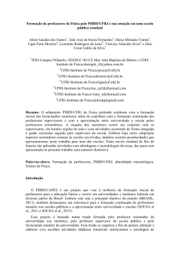 Forma&ccedil;&atilde;o de professores de F&iacute;sica pelo PIBID/UFRJ e sua atua&ccedil;&atilde;o